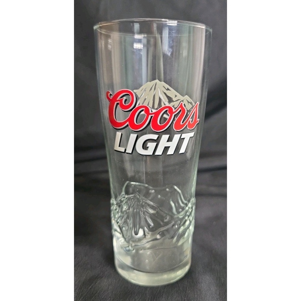 Coor Light Clear Glass Beer Pint Embossed 3D Mountain Texture Bottom